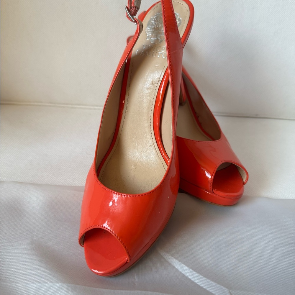 Women's Coral Peep-Toe Slingback Heels
